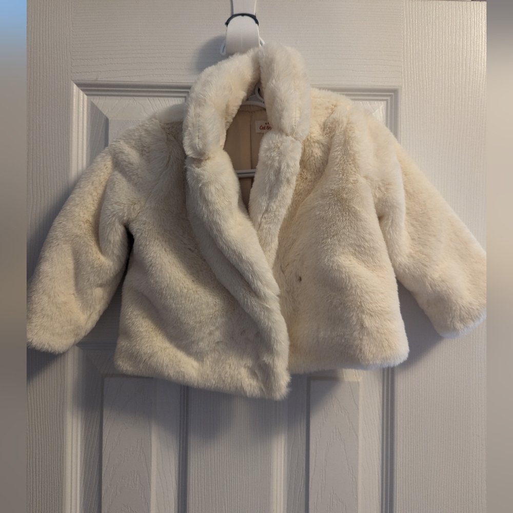 Baby faux fur jacket size 12M from baby Cat and Jack.